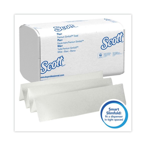 Scott Control Slimfold Towels, 7.5 x 11.6, White, 90/Pack, 24 Packs/Carton - Picture 4 of 6
